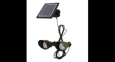 Solar tuinverlichting - Wandspot buiten 'Heads' - Complete set met twee spots en los solarpaneel - Op zonne-energie