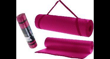 XQMax - Fitnessmat - 180cm x 60cm x 1cm - yogamat - roze - Cadeau