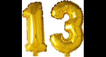 Folieballon nr. 13 Goud 41cm