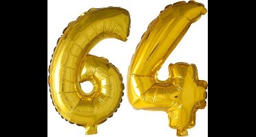 Folieballon nr. 64 Goud 41cm