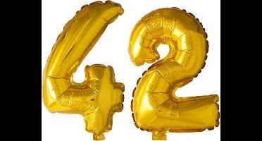 Folieballon nr. 42 Goud 41cm