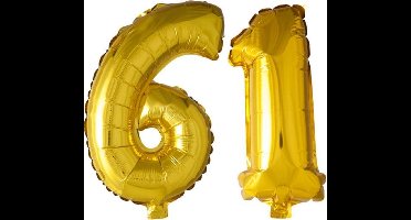 Folieballon nr. 61 Goud 41cm