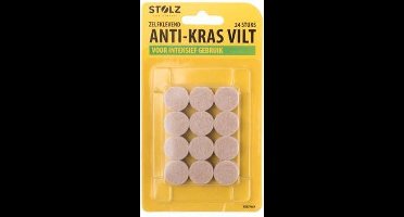 Stolz | Anti-krasvilt zelfklevend | 24 stuks | Rond | Vloer- en meubelbeschermers | Voor intensief gebruik | Anti kras | Krasviltjes | zelfklevend