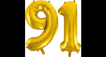 Folieballon nr. 91 Goud 86cm