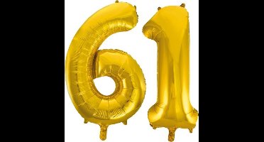 Folieballon nr. 61 Goud 86cm