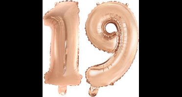 Folieballon nr. 19 Rosé Rosé Goud 41cm
