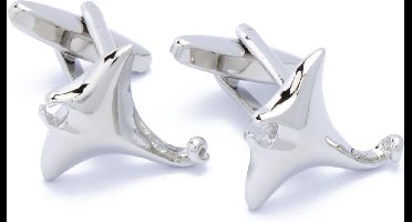 Manchetknopen - Mantarog Vis Zilverkleurig