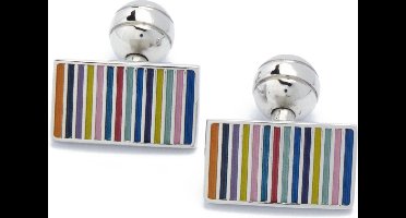 Manchetknopen - Rechthoek met Kleuren Horizontaal