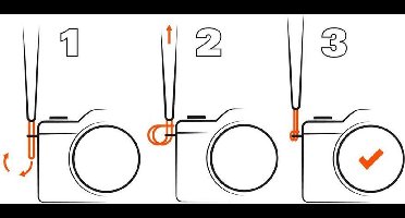 Dörr Camera Wrist Strap Earth Leather cognac 25x3.2 cm riem Digitale camera Leer, Nylon Bruin