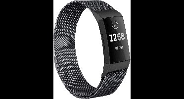 Bandje geschikt voor Fitbit Charge 4 - Zwart Milanese Band