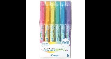 Pilot Frixion Light Soft Colour Uitwisbare  Highlighters - 6 Colour Set verpakt in een Zipperbag