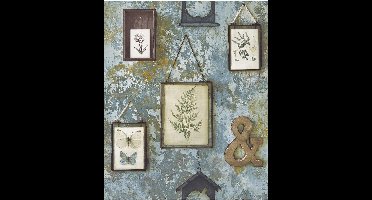 Exposure lijstjes/deco blauwgroen effen (vliesbehang, blauw)