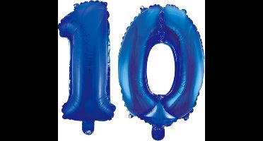 Folieballon 10 jaar blauw 86cm