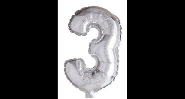 Folieballon 3 jaar zilver 41cm