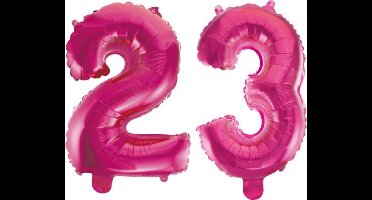 Folieballon 23 jaar roze 41cm