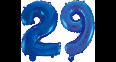 Folieballon 29 jaar blauw 86cm