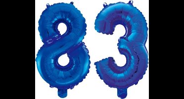 Folieballon 83 jaar blauw 41cm