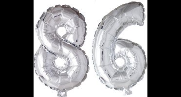 Folieballon 86 jaar zilver 41cm