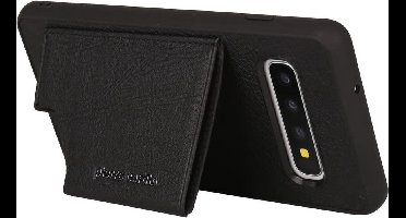 Zwart hoesje van Pierre Cardin - Backcover - Stijlvol - Leer - Galaxy S10 - Luxe cover