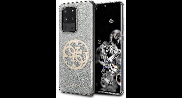 Samsung Galaxy S20 Ultra Backcase hoesje - Guess - Glitter Zilver - TPU