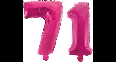 Folieballon 71 jaar roze 86cm