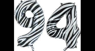 Folieballon 94 jaar zebra 86cm