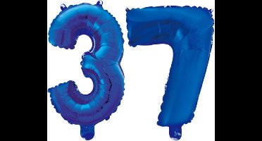Folieballon 37 jaar blauw 41cm