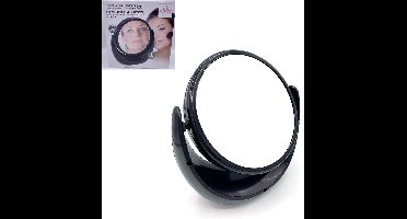 3x Vergrotende Make-up Spiegel Zwart - 18x8x19CM - Dubbelzijdig Met Standaard -