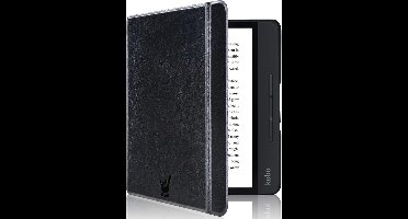 Hoes geschikt voor Kobo Libra H2O - Book Case Kunstleer Wallet Cover Hoesje Zwart