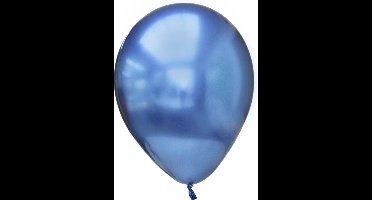 12x Ballon Platinum chroom blauw 12x