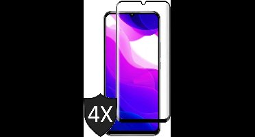 Screenprotector geschikt voor Xiaomi Mi 10 Lite - Full Screen Protector Glas - 4 Stuks