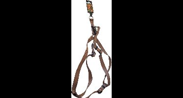Nylon bh-tuig voor hond bruin 20 mm x 55-75 cm