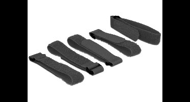 Klittenband haak-en-lus bevestigingsmiddelen L 300 mm x B 20 mm 5 stuks met lus zwart