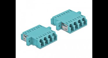 Optische vezelkoppeling LC Quad Vrouw naar LC Quad Vrouw Multi-Mode 2-stuks lichtblauw