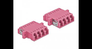 Optische vezelkoppeling LC Quad Vrouw naar LC Quad Vrouw Multi-Mode 2-stuks Violet