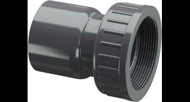 pvc druk 2/3 koppeling, inwendig lijm x binnendraad 50 mm x 2 inch