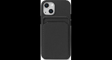 Hoesje Pasjeshouder geschikt voor iPhone 15 - Siliconen Case Back Cover Zwart