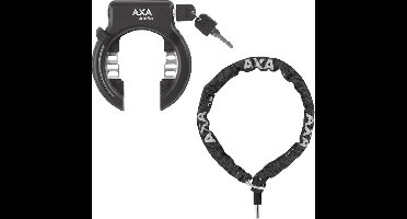 Axa Solid Plus Ringslot ART2 Zwart + Insteekketting 100 cm 5,5 mm Zwart