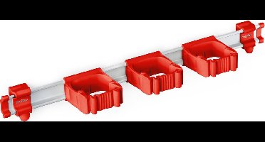 Toolflex One - Gereedschapsophangsysteem - 54 cm Aluminium Rail, Rood - 5 Flexibele Houders - Geschikt voor Ø15-35 mm Gereedschappen - Eenvoudige Installatie - Ruimtebesparend en Veilig - Inclusief Montagemateriaal