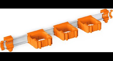 Toolflex One - Gereedschapsophangsysteem - 54 cm Aluminium Rail, Oranje - 5 Flexibele Houders - Geschikt voor Ø15-35 mm Gereedschappen - Eenvoudige Installatie - Ruimtebesparend en Veilig - Inclusief Montagemateriaal