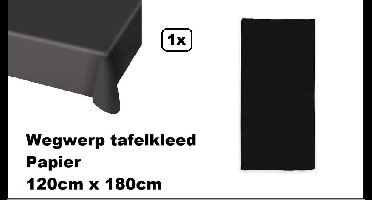 Wegwerp tafelkleed papier zwart 120cm x 180cm - Thema feest festival thema feest evenement gala
