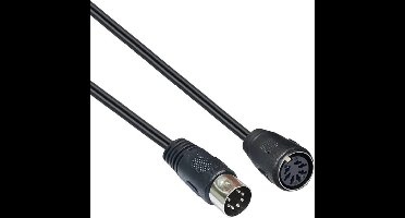 DIN 7-pins audio verlengkabel / zwart - 5 meter