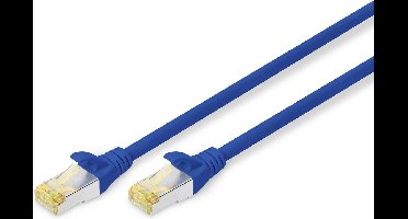 Digitus DK-1644-A-030/B RJ45 Netwerkkabel, patchkabel CAT 6A S/FTP 3.00 m Blauw Halogeenvrij, Verdraaide paren, Snagles