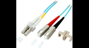 Glasvezel kabel 25 meter LC SC OM3 turquoise