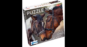 Tactic Horses in Love – Puzzel – 100 stukjes – Warm Dierenportret van Paarden – Strak en Rustgevend Ontwerp – Hoogwaardige Scandinavische Kwaliteit