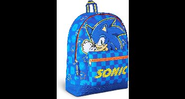 Sonic The Hedgehog-schooltas - kinderrugzak voor jongens - blauwe rugzak met grote capaciteit voor school, reizen, sport, boekentas - 2 vakken - Sonic-geschenken voor jongens