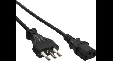 C13 (recht) - Type L / Italië (recht) stroomkabel | 3x 0,75mm | zwart | 1,8 meter