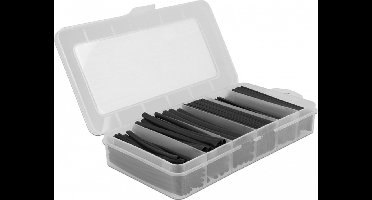 Warmte krimpbuisassortimentbox, krimpverhouding 2: 1, zwarte 196 stuks