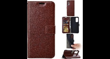 LuxeBass book case voor iPhone 15 Pro Max | kunstleer bruin | kaartvakken | voor- & achterkant bescherming | valbestendig tot 1m | smartphonehoesje