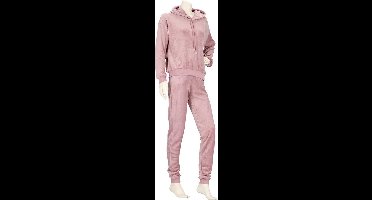 Huispak Dames Effen Oud Roze Fleece - Loungewear - Maat S/M